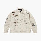 Supreme x MM6 Maison Margiela Distressed Selvedge Denim Trucker Jacket White