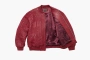 Supreme Mister Cartoon Embroidered Leather Jacket Burgundy 
