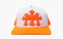 Chrome Hearts Cemetery Cross Patch Trucker Hat Orange 