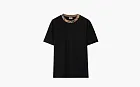 Burberry Check Trim Cotton T-shirt Black Collar Trim