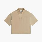 RHUDE Boxy Half Zip Spray Short-sleeve Shirt Khaki