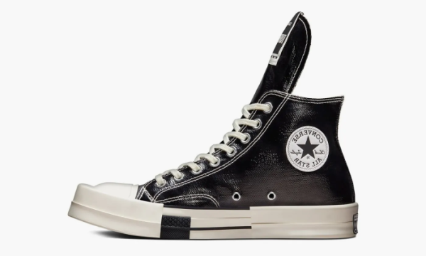 Rick Owens X Converse Drkshdw Turbodrk Chuck Taylor All-star 70 HI Black Lacquered Denim