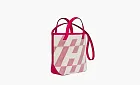 Hermes Cabas Canvas With Swift Calfskin Shoulder Bag Pink