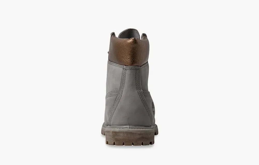 Timberland 6-Inch Premium Waterproof Boots WMNS Steeple Grey Waterbuck Gunmetal Metallic Collar
