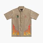 Cactus Jack by Travis Scott x Jordan Button Down Shirt Khaki/University Red