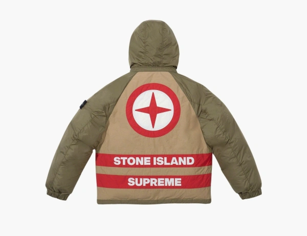 Supreme x Stone Island Reversible Down Puffer Jacket Olive 