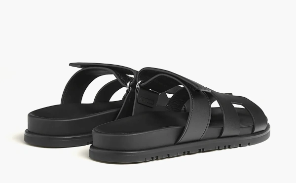 Hermes Chypre Sandal Calfskin Leather WMNS Noir 