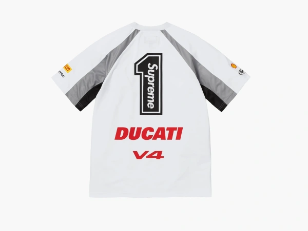 Supreme x Ducati Soccer Jersey White  Supreme x Ducati Soccer Jersey White