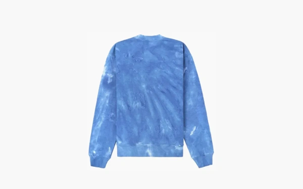 Sporty & Rich Serif Logo Embroidered Tie Dye Crewneck Hydrangea/White  Sporty & Rich Serif Logo Embroidered Tie Dye Crewneck Hydrangea/White