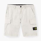 Stone Island Organic Cotton Stretch Broken Twill Cargo Shorts Pearl Grey