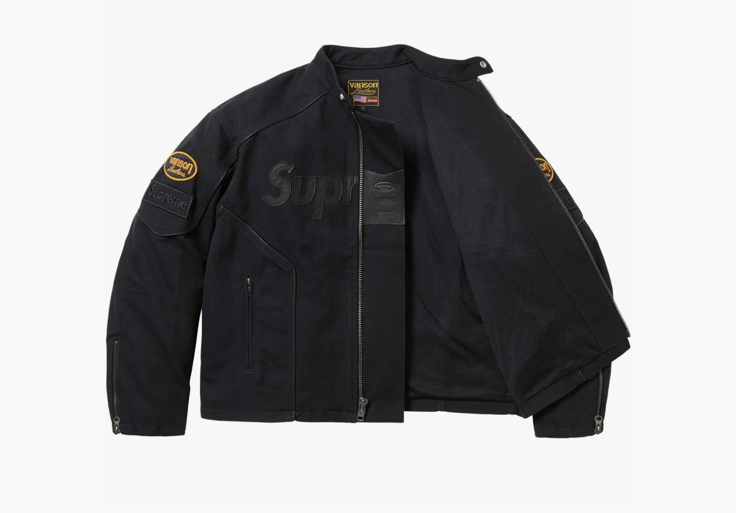 Supreme x Vanson Leathers x Cordura Cotton Jacket "Black" 