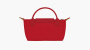 Longchamp Le Pliage Green Handle Pouch "Tomato" 
