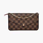 Louis Vuitton Pochette Felicie Damier Ebene Cerise Red Lining
