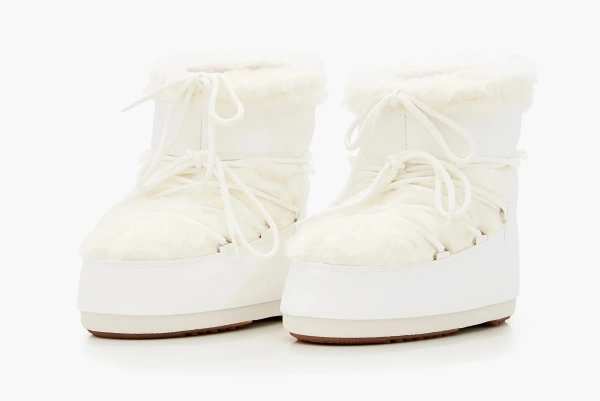 Moon Boot Icon Low Faux Fur Snow Boots White 