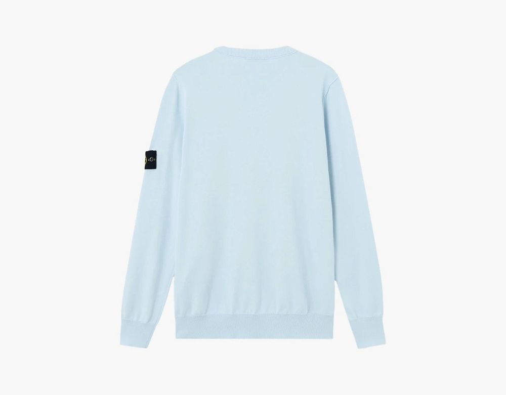 Stone Island Soft Organic Cotton Crewneck Sweater Sky Blue