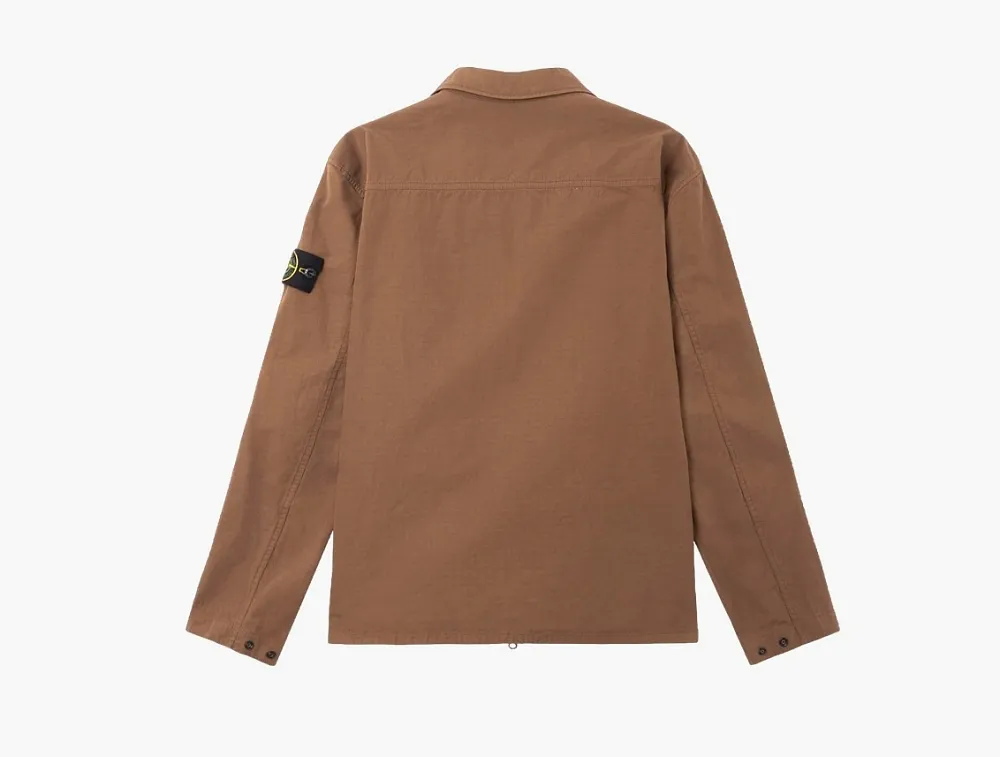 Stone Island Comfort-Fit Zip-Up Overshirt Umber