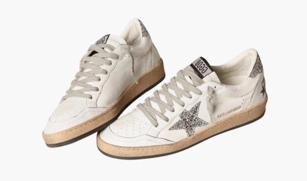 Golden Goose Ballstar WMNS White Silver Glitter 
