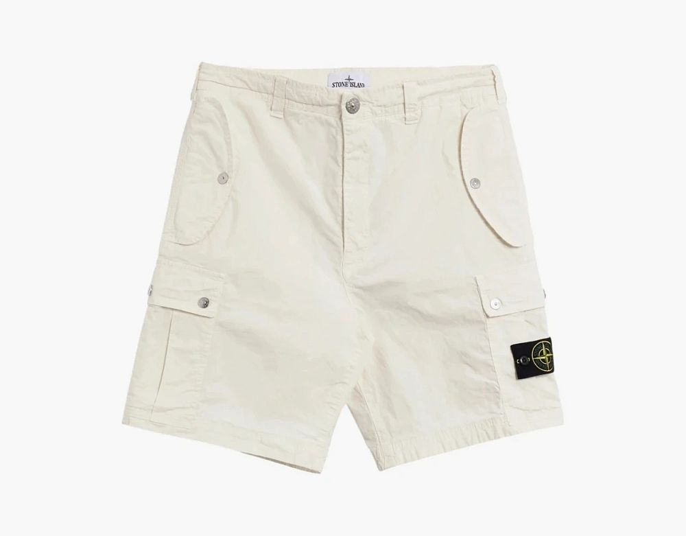 Stone Island Stretch Ripstop Shorts Ivory