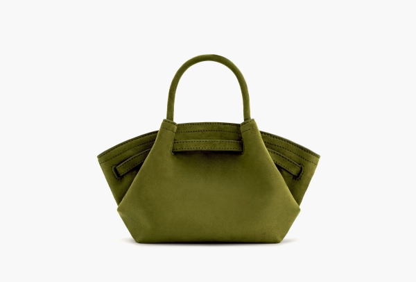 JW PEI Hana Mini Faux Suede Tote Bag Dark Olive 