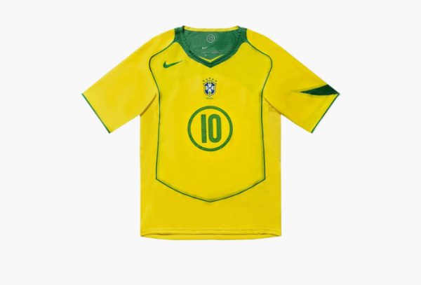 Nike Total 90 Brazil Ronaldinho 2004 Reissue Jersey Opti Yellow Apple Green 