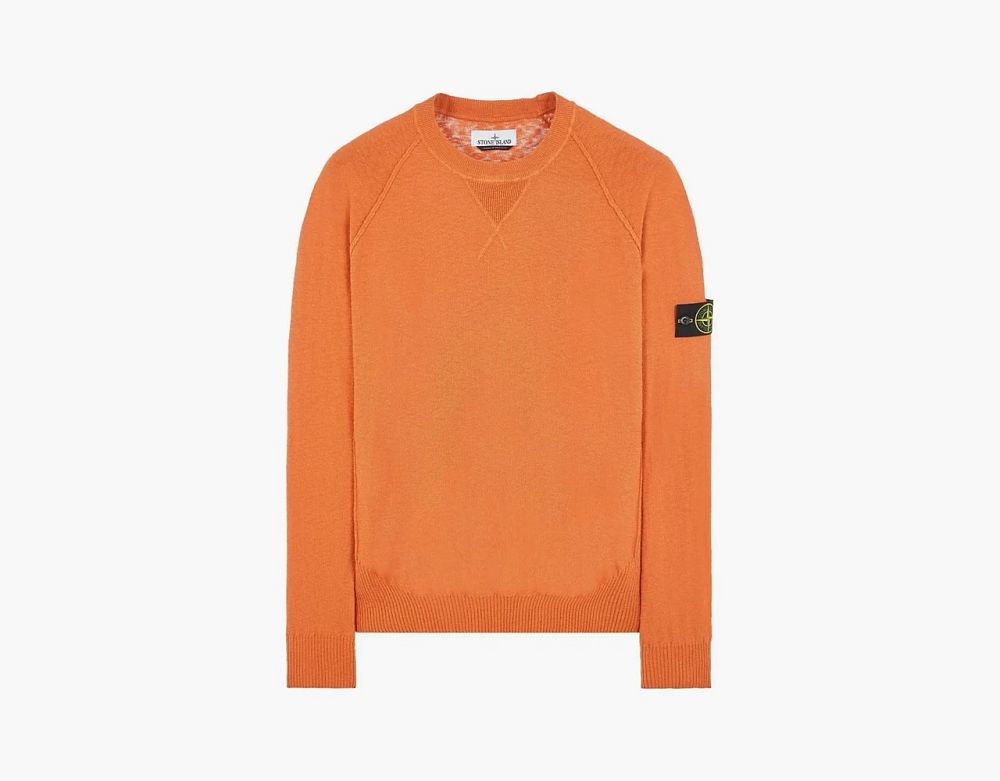 Stone Island Raglan Knit Sweater Orange