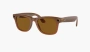 Ray-Ban Smart Glasses Meta Wayfarer Large Shiny Caramel Transparent/Brown Polarized 