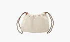 HERMES Garden Party Canvas With Calfskin Insert Clutch Beige