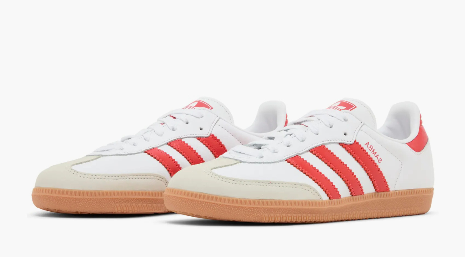 Adidas Samba OG WMNS White Solar Red Gum 