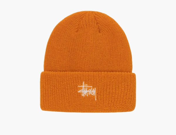 Stussy Basic Cuff Beanie Tangerine  Stussy Basic Cuff Beanie Tangerine