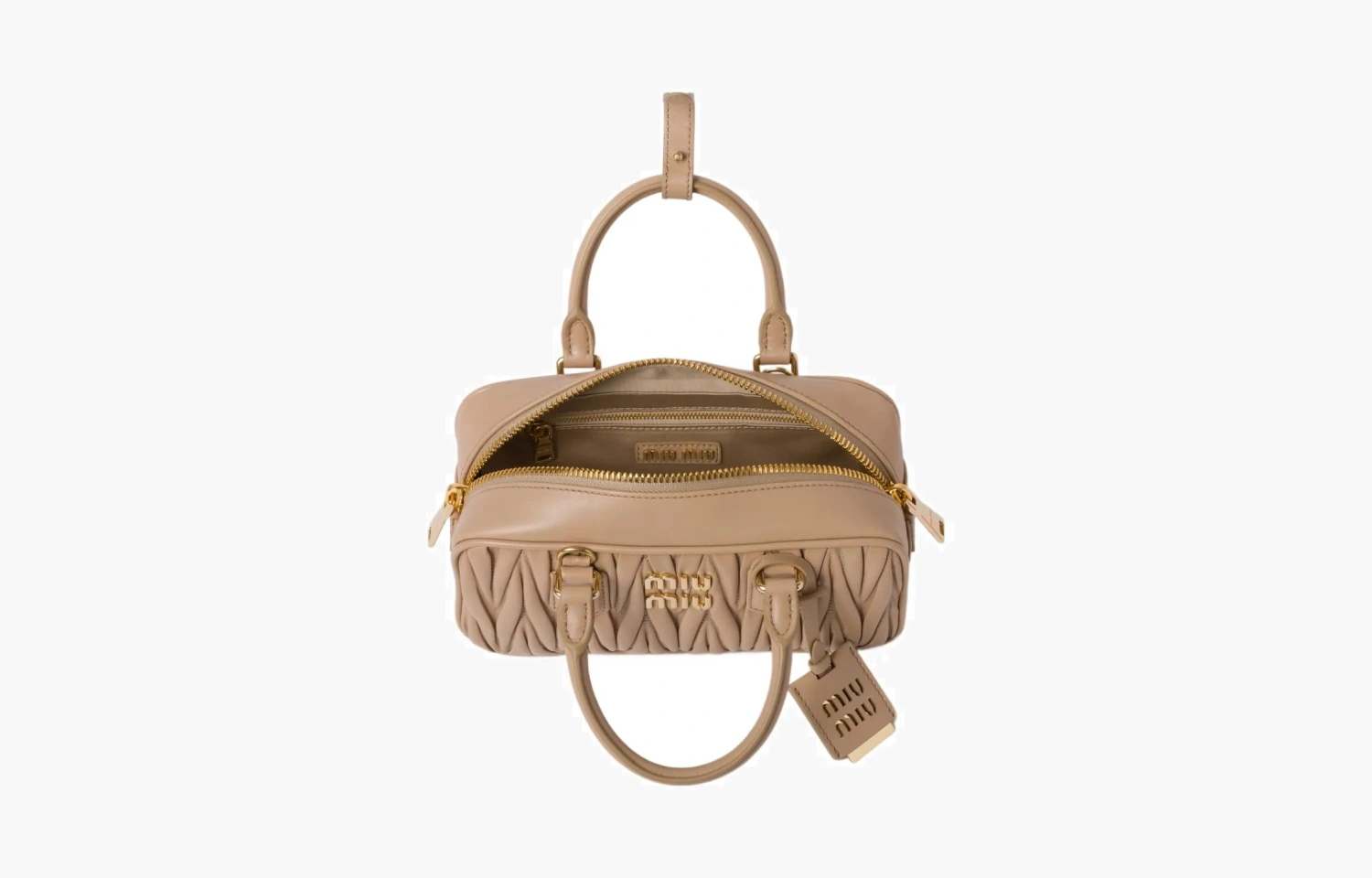 Miu Miu Materasse Nappa Bag With Embossing "Beige" 