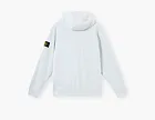 Stone Island Organic Cotton Fleece Hooded Sweatshirt with Drawstring Hood and Zip Sky Blue