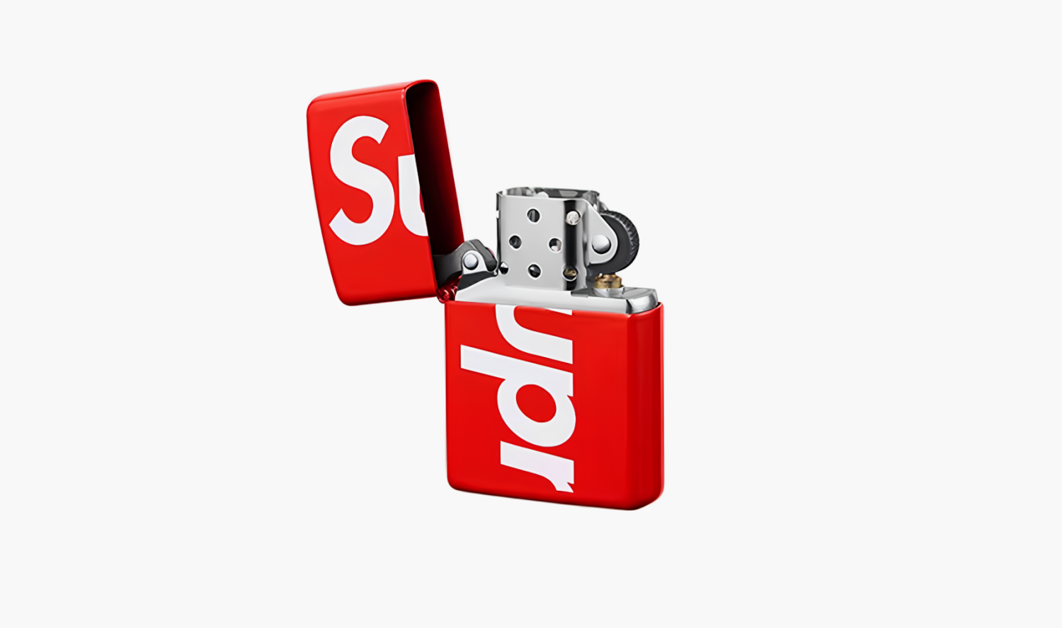 Supreme Logo x Zippo Red White 