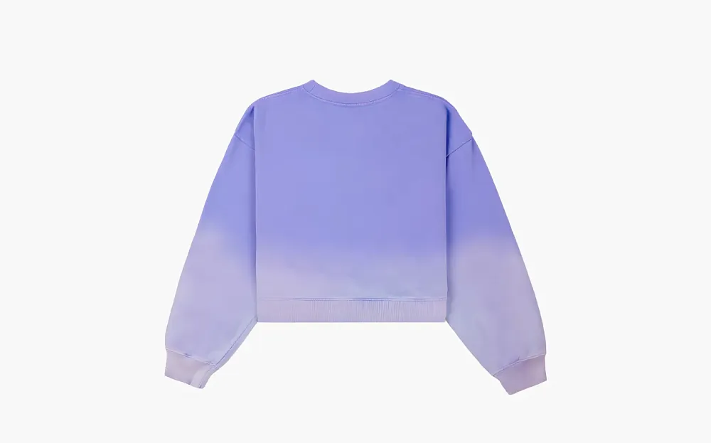 Sporty & Rich Serif logo cropped Crewneck Sweatshirt WMNS Dyed blue