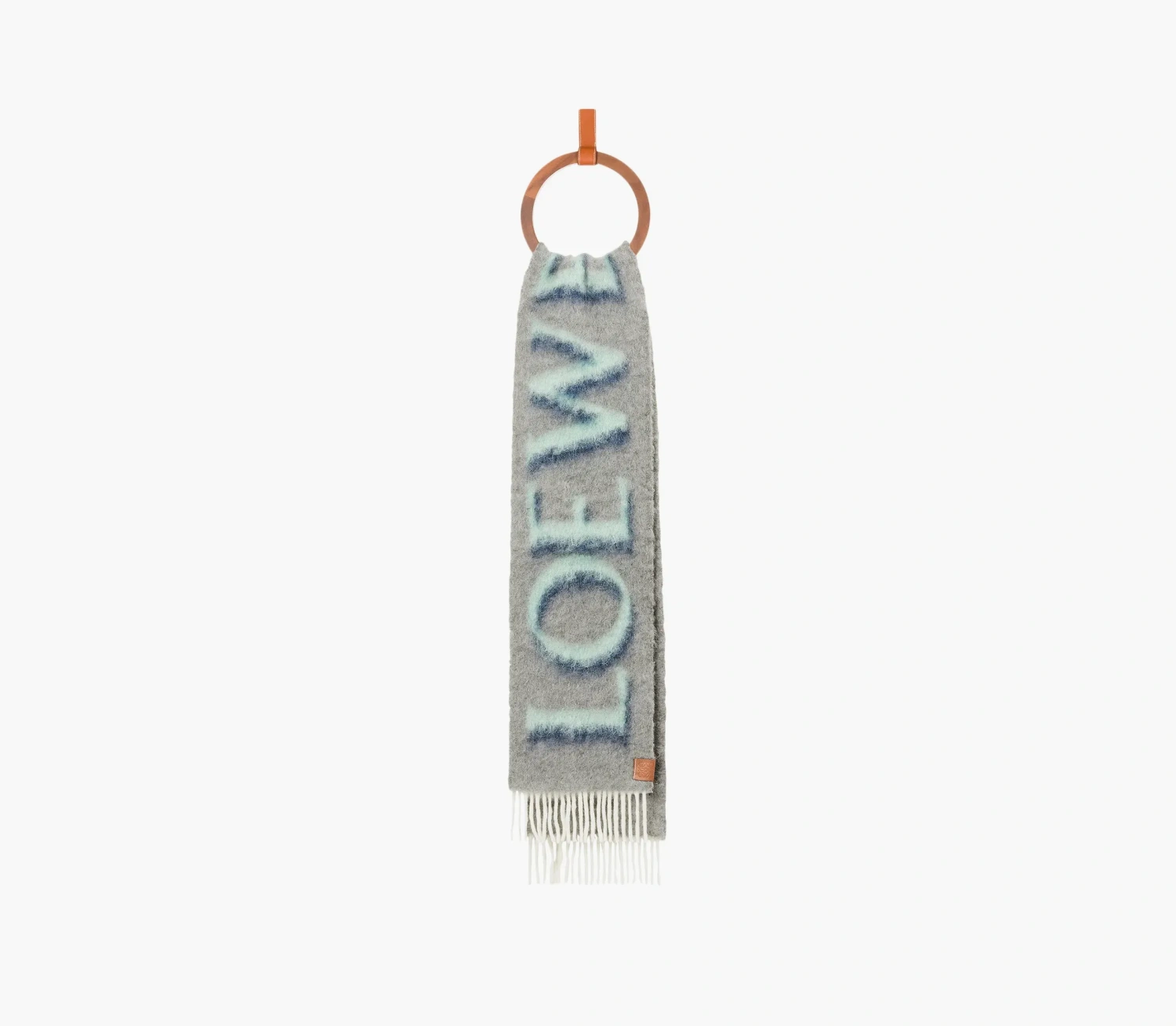 Loewe Scarf In Wool and Mohair Grey/Blue 