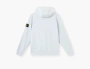 Stone Island Organic Cotton Fleece Hooded Sweatshirt with Drawstring Hood and Zip Sky Blue 