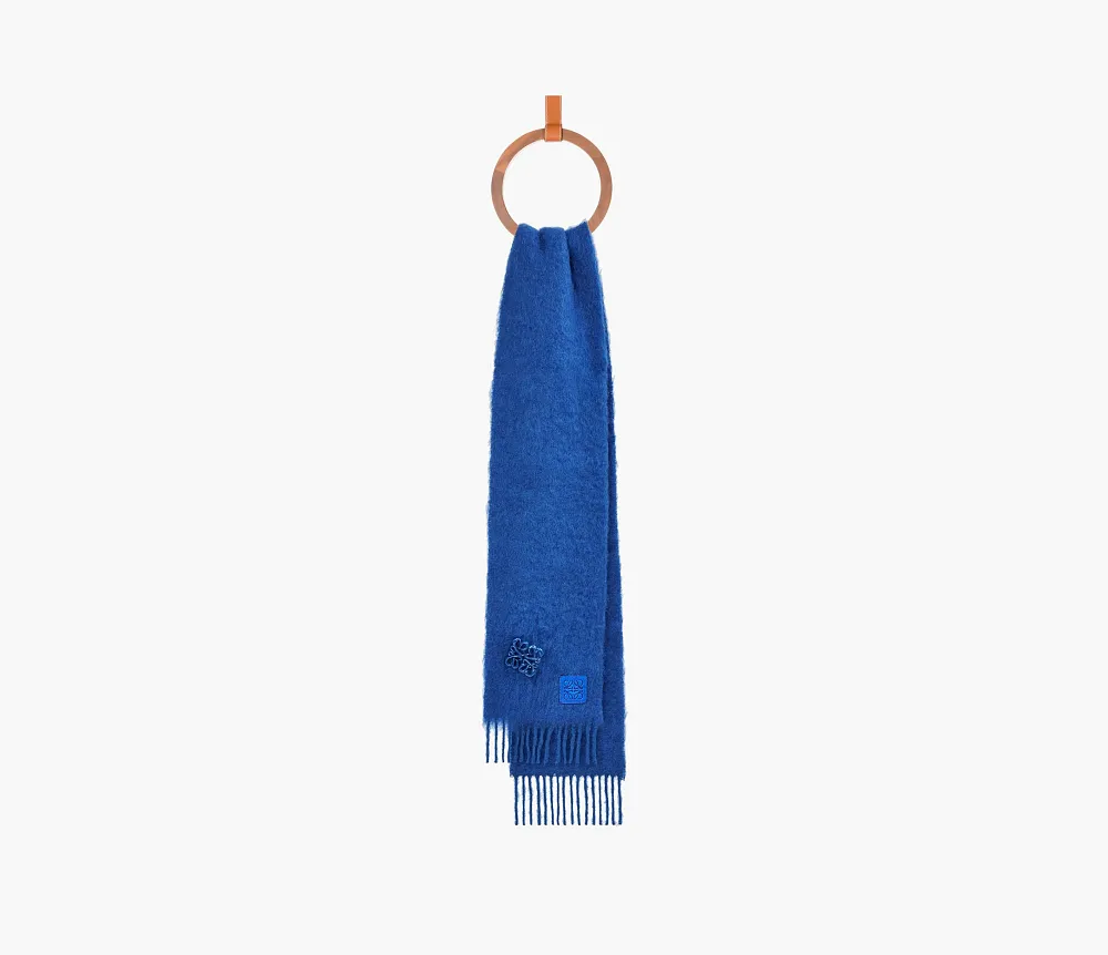 Loewe Mohair-Blend Scarf Bright Blue