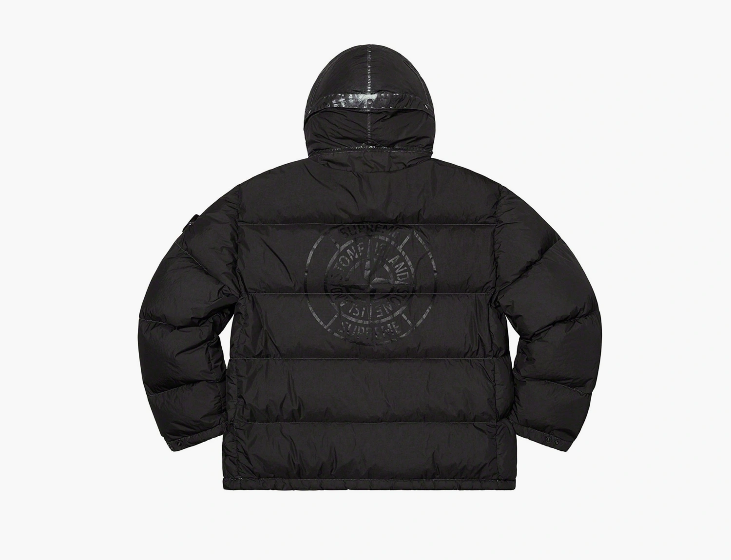 Supreme x Stone Island Painted Camo Crinkle Down Jacket Dark Black 