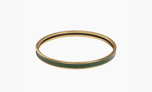 Hermès enamel bracelet Green 