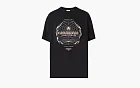 Burberry Globe Graphic Print Oversized T-Shirt  Black