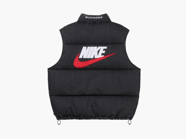 Supreme x Nike Denim Puffer Vest Black 