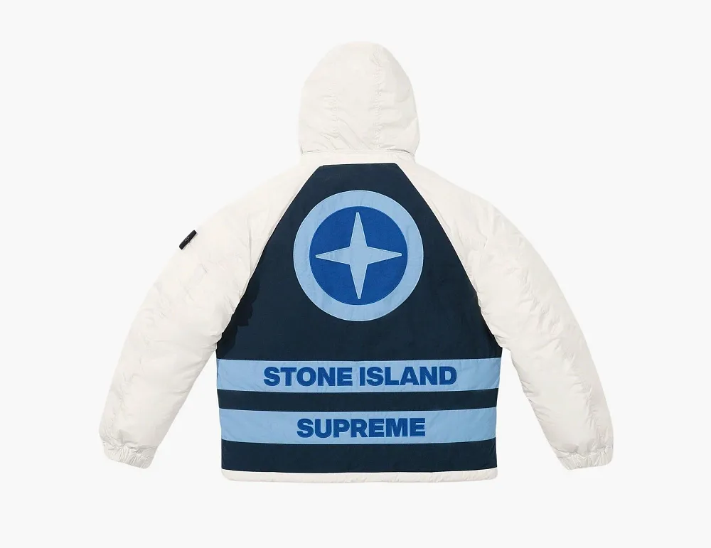 Supreme x Stone Island Reversible Down Puffer Jacket White