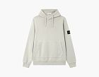 Stone Island Organic Cotton Fleece Hoodie Pearl Grey