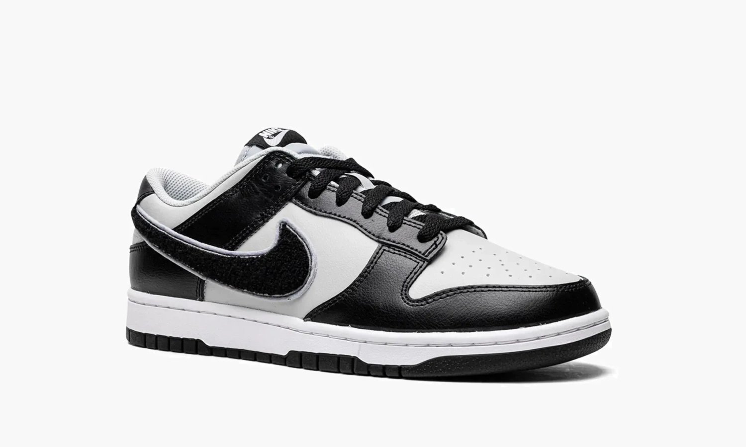Nike Dunk Low Chenille Swoosh Black Grey 