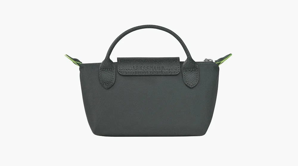 Longchamp Le Pliage Green Handle Pouch Graphite