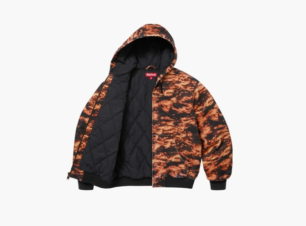 Supreme AOI Embroidered Hooded Work Jacket Flames 