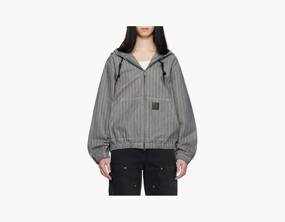 Carhartt WIP Menard Hooded Jacket Grey Herringbone
