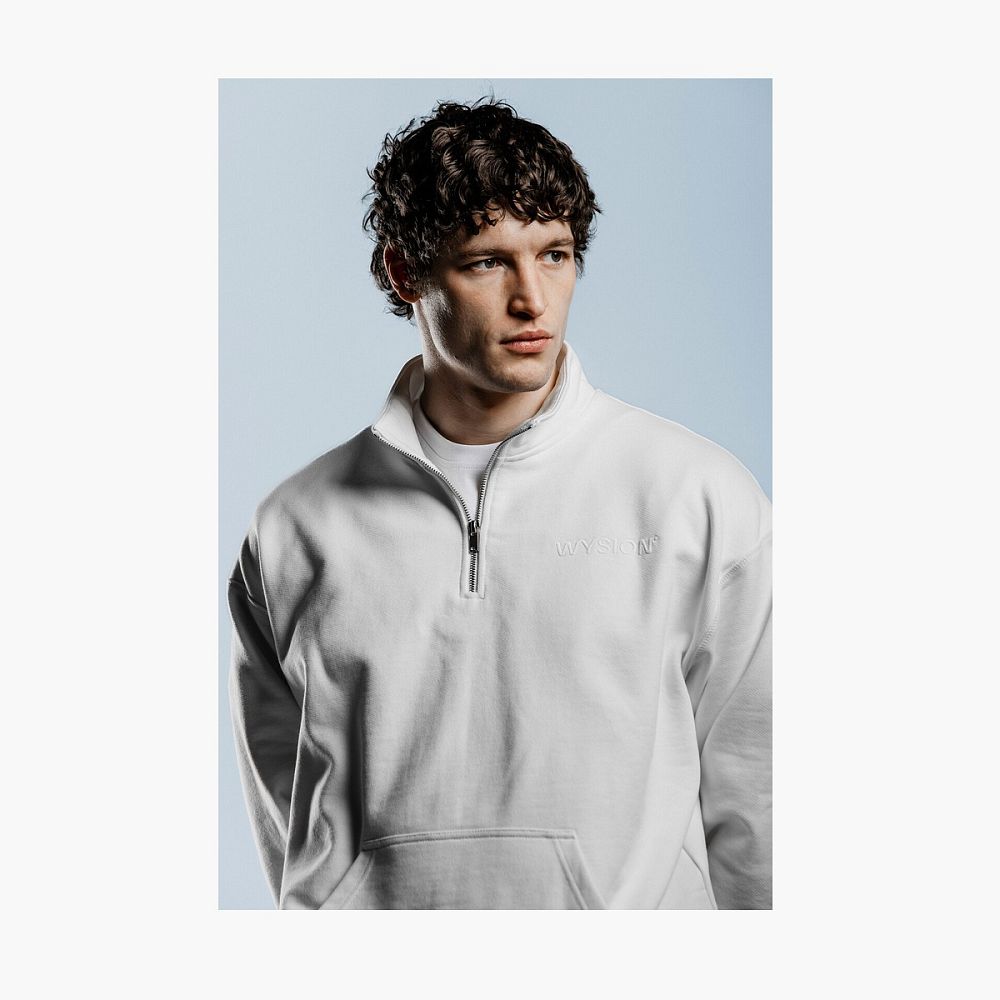 WYSION ZIP SWEATSHIRT BONE WHITE