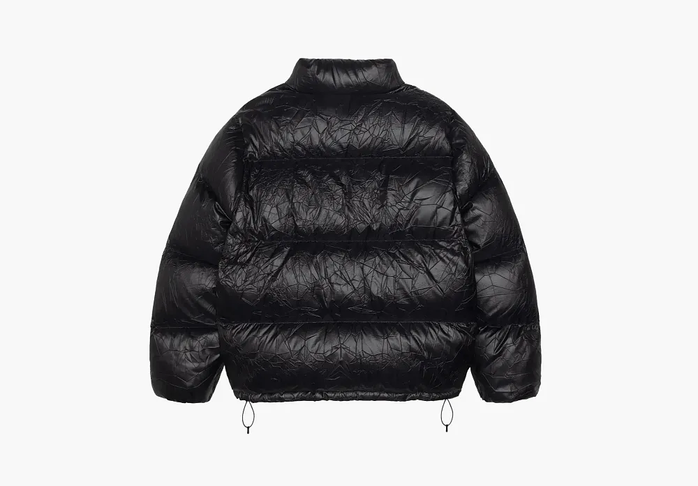 Stussy Wrinkled Nylon Down Puffer Black