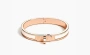 HERMES Enamel Rose Gold-Plated Metal Bangles White 