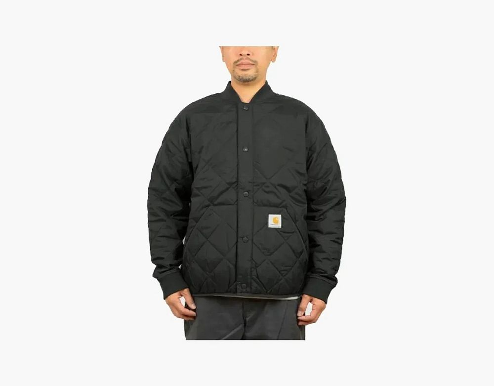 Carhartt WIP Quilted Liner Jacket Black Collared